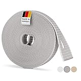 BAUHELD® 6m Rolladengurt 23mm Grau [Made in Germany] - Für Rolläden an Türen und Fenster [Hohe Reißfestigkeit und UV-Stabilität] - Rolladen-Gurtband passend auf Gurtwickler Aufputz Maxi