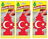 3 Stück Wunderbaum Ay Yildiz Türkische Flagge (Vanille) Wunder-Baum Lufterfrischer Duftbaum