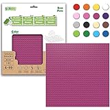 BIOBUDDI Grundplatte Bauplatte Fuchsia Magenta Rot Pink Rosa 32 x 32 Noppen (25x25cm), 100% kompatibel mit Lego & duplo, klimaneutral hergestellt in EU (Niederlande), 97% Bioplastik, BB-0095