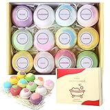 12 Badebomben, reich an ätherischem Öl, Sheabutter, Kokosöl, sprudelnde Feuchtigkeit für trockene Haut, Spa, Blasenbad, Weihnachten, Valentinstag, Geschenk für Frauen