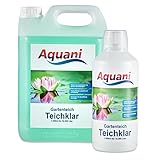 Aquani Teichklar 1000ml Algenmittel gegen grünes und trübes Wasser im Teich mit Schwebealgen Algen, auch ideal als Teichklärer Algenentferner im Koi und Schwimmteich