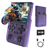 WeLohas Retro Spielkonsole, Videospielkonsole mit Linux System, 64G TF Karte vorgeladen 15000+ Videospiele, 3.5'' IPS Bildschirm, tragbare Handheld Emulator Geschenk für Teens Erwachsene, Lila