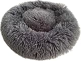 Plüsch-Katzenbett, Donut-Katzenbett, Welpencouch mit rutschfester Unterseite, weiches Kunstfell, Innenbett, Katze für kleine Hunde und Kätzchen, Piilow für 4 kg