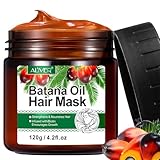 Batana Öl Haarmaske für Haarwachstum, 100% natürliches Haarwuchsöl, Wildes Batana Öl Haarmaske Bio verhindert Haarausfall und hilft bei Frizz, Spliss, Textur & Glanz für Männer & Frauen - 120g