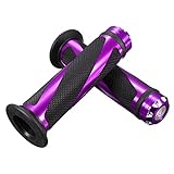 Alamor CNC Aluminium 7/8 Motorradlenker Gummi Hand Griffe-Lila