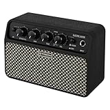 STRICH DSP Mini-Übungsverstärker für E-Gitarre, 2 x 5 W, Dual-Lautsprecher-Desktop-Verstärker mit Reinigung/Verzerrung, 3–4-Stunden-Akku, 3,5-mm-Kopfhöreranschluss, kabellos, tragbar, für Indoor-Übung
