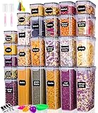 Qixora 25er Vorratsdosen Set, Vorratsdosen mit Deckel Luftdicht Aufbewahrungsbox Küche Organizer Kunststoff Frischhaltedosen für Spaghetti,Mehl,Müsli,Cornflakes (9x0.8L+6x1.4L+5x2L+5x2.8L)