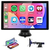 Carplay Tragbares Autoradio mit Bildschirm 9 Zoll,Wireless Carplay Android Auto,Display Auto Bluetooth Unterstützung YouTube,Digital Media Receiver mit Navigation Mirror Link WiFi/TF/FM/AUX Hodozzy