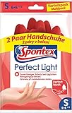 Spontex Perfect Light Haushaltshandschuhe, ideal für alle Reinigungsarbeiten, aus Naturlatex, mit Anti-Rutsch-Profil, zuverlässiger Schutz, Größe S, 2 Paar