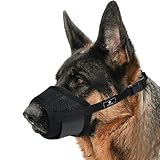 AMATHINGS Maulkorb Hund Größe: XL, Schwarz, Nylon, Verstellbar, Atmungsaktiv, Beißschutz, Kauen & Bellen verhindert, Trinken möglich