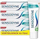 Sensodyne MultiCare Original Zahncreme, 4x 75ml, tägliche Zahnpasta mit Fluorid, bei schmerzempfindlichen Zähne