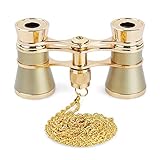 3 X 25 klassische faltbare Operngläser Fernglas Metallgehäuse mit Kette optische Linse Theater Teleskop Retro Design Frauen Geschenke (Color : A) (D)