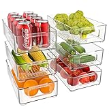 Diwoker Kühlschrank Organizer Stapelbar, Aufbewahrungsbox Küche Organizer, Speisekammer Vorratsbehälter Durchsichtig Behälter für Kühlschrank, Küchen, Schränke