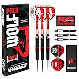 RED DRAGON Wolf Pack 20g Steeltip Messing Dart Set - Dartpfeile mit Dart Flights und Dart Shafts (Stiele)