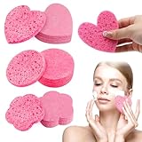 XOXVURI 21 Stück Gesichtsschwamm Komprimierte Gesichtsschwämme Weicher Zellulose Gesichtsschwamm Abschminken Schwamm Säuberung Herzförmige Gesichtswaschschwämme Für Peeling Maske Gesichtsreinigung