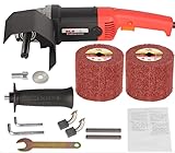 1400W Poliermaschine mit 2 Nylon-Rädern, 6-Gang Elektro-Bürstenschleifer für Metall, Edelstahl, Holz, Aluminium, Stein - 3500RPM Industrie-Trommelschleifer