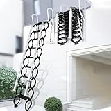 Wandmontierte Dachbodenleiter, manuelle Dachbodenleiter, Klappbare Dachbodentreppe mit Handlauf, Dachbodenstufen, einziehbare Klapptreppe, für Zuhause, Garage, Lagerung,001