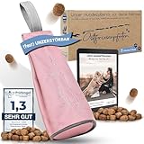 Ostfriesenpfoten® - extrem strapazierfähiger Futterbeutel 'Enno' | ohne Metallösen | Rosa/Altrosa | Größe S | geeignet für alle Rassen - waschbarer Futterdummy inkl. eBook für Dein Agility-Training