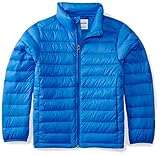 Amazon Essentials Jungen Leichte, Wasserbeständige Pufferjacke, Verstaubar, Blau, 8 Jahre