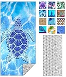 IGINOA Strandtuch XXL Microfaser Strandhandtücher Mikrofaser Badetuch Schildkröte 1Set Beach Towels 180x90 Schnelltrocknend Dünn Strandtücher Groß Leicht Badehandtuch Strand Microfasertuch