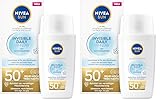 NIVEA SUN Sonnenschutz Fluid LSF 50+, nicht fettende Sonnencreme mit Antioxidantien, ultraleichtes Fluid mit unsichtbarem Finish, UV Gesicht Experte Invisible Daily UV-Fluid LSF 50+ (40ml)
