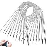 Metall Rundstricknadel 80CM,10 Stück Rundstricknadeln Set,Stricknadeln Set mit 10 Größe 2/2,5/3/ 3,5/4/ 4,5/5/ 5,5/7/ 8mm,Rund Stricknadeln für Pullover, Schal, Decke oder Großes Projekt