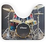 HETVBNS U-förmiger WC-Vorleger, saugfähiger Konturteppich, kühles Trommel-Set, Badezimmerteppich, rutschfeste Badematte, Badezimmermatte, waschbar, Badteppich, für Toilette