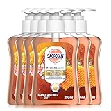 Sagrotan Handseife Manuka Honig – Feuchtigkeitsspendend und stark gegen Bakterien – 6 x 250 ml Handseife