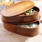 Japanische Bento Box Holz Lunchbox sicher und gesund Doppelschicht-Design Der Lunchbox Ermöglicht Es Ihnen, Kontaminationen Zu Vermeiden Und Eine Wundervolle Picknickzeit Zu Haben