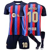 Barcelona Trikot 23/24 Fussball Trikot Kinder Set Fußball Trikot Set Hause/Auswärts Fußballtrikot Fussball Trainingsanzug Sportshirt Herren/Junge Football Training Tshirts Shorts und Socken Anzug