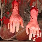 Halloween-Flucht mit Einer Haus-Requisite. Geheimraum-Thema, Hand, gebrochene Hand, künstliches Blut, Handprothese, EIN Gegner, Halloween-Hand, unheimlich Brief Ablagesystem (Red, One Size)