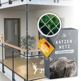 Samtpfote® Katzennetz für Balkon & Fenster - 6 x 3 m - Balkonnetz transparent und reißfest - Robustes und langlebiges Katzenschutznetz inkl. Montagematerial