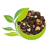 Teehaus Grünfieber - Honig & Mandel Tee 100g - Schwarztee Rooibos Mischung mit Kakao & Süßholzwurzel