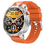 FOGOIN Zeus 2.0 Smartwatch Herren - 1,75' Großes AMOLED Display, Robustes Edelstahlgehäuse, Gesundheitsmonitoring, Bluetooth Anrufe (Orange)