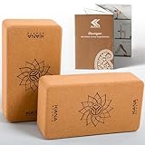 KIANA SPORTS® Yoga Block in Deutschland Entwickelt – Ergonomische & Griffige Yogablöcke – Rutschfeste Pilates Blöcke für Dehnung & Balance – Einzeln oder im 2er-Set – Yoga Zubehör aus Naturkork