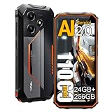 OSCAL Marine 2 AI Outdoor Handy ohne Vertrag 2025, 24GB+256GB/2TB Outdoor Smartphone Android 15, 6.56' Bildschirm,11000mAh AI Smartphone, IP68 Wasserdicht Baustellenhandy, Dual SIM 4G,NFC,GPS,Orange