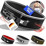 EVERLEVEN Premium Echtleder Gewichthebergürtel, Gewichthebergürtel für Herren und Damen, Weightlifting Belt, Fitness Gym Gürtel Bodybuilding Kraftsport Lifting Belt - Größe M/L