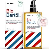 Sapiens Barbershop Bartöl Herren - BIO Bartpflege Öl Cosmos Organic Zertifiziert mit Rizinusöl - Bartöl Wachstum Spendet Feuchtigkeit Bart Conditioner - Beard Oil for men - 50 ml (50 ml)