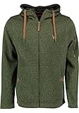 TOM COLLINS Herren Fleecejacke Freizeitjacke Zipper hochgeschlossen mit Kapuze Vazabi, Größe:M, Farbe:trachtengrün