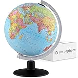 Q atmosphere® Constellation 25 AR - interaktiver 25 cm Kinder-Globus mit aktueller Augmented Reality App, Sternen-Leuchtglobus mit deutscher, polititscher Kartografie für Sternenbilder mit LED