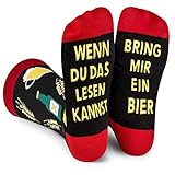 Lavley Wenn Du Das Lesen Kannst Bring Mir Bier Lustig Socken für Frauen und Männer Weihnachtsgeschenke Lustig