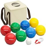 GoSports 90 mm Backyard Boccia-Set mit 8 Kugeln, Pallino, Koffer und Messseil - aus Premium-Harz