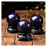 ICOBES Natürliche runde Steinquarzkugel Amethyste Rose weißer Quarzkristall Obsidian Citrine Steinkugel Ball Reiki-Dekoration (Color : Blue Sandstone, Size : 40-50mm)