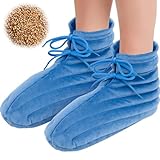 NEWGO Mikrowelle Beheizte Füßlinge Wärmesocken Beheizbare Wärme-Hausschuhe Fußwärmer Heating Boots Thermo für warme Füße Unisex(1 Paar)