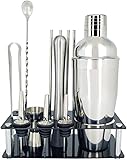 KANGKKAI Cocktail Bar Set, 13 Stück/Set Premium Barware Bar Set aus Edelstahl Shaker Set Bartender Kit Shakers Bar Werkzeuge mit Weinhalter
