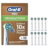 Oral-B Pro CrossAction Aufsteckbürsten für elektrische Zahnbürste, X-förmige Borsten, briefkastenfähige Verpackung, 10 Stück