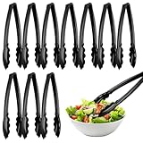 Acidea 9-Zoll Grillzange Kunststoff, 10 Stück schwarze wiederverwendbare oder Einwegzange, Küche Party Essen Buffet Vorspeisen Barbecue Event Salatzange Utensilien Set zum Essen