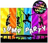 12x Jump Party EINLADUNGSKARTEN KINDERGEBURTSTAG Junge Mädchen - die JUMP-PARTY Karten sind die Trampolin EINLADUNG für Jungen Mädchen Kinder GEBURTSTAG Einladung Jump House HÜPFBURG KINDERPARTY