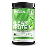 Optimum Nutrition Clear Protein 100% Pflanzenprotein-Isolat, vegan, zuckerfrei, Eiweißpulver mit BCAAs, aus Erbsenprotein-Isolat, Muskelunterstützung & -reparatur, Limettensorbet, 10 Portionen, 280 g