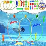 BARAKYEG Tauchspielzeug,27PCS Tauchringe für Kinder mitAufbewahrungstasche,Wasserspielzeug Kinder Outdoo fürTauchtraining Poolparty Schwimmbad Spielzeug Tauchen Spielzeug,Pool Spielzeug ab 5-12 Jahren